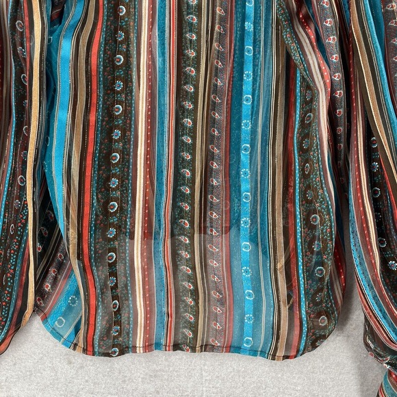 Vintage Icinoo The Silk Farm 100% Silk Art To Wear Top Blouse Womens Size 8 - Picture 14 of 16